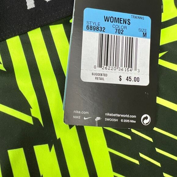 Nike PRO women’s size M, leggings, DRI-FIT black & lim, NWT - Picture 5 of 8